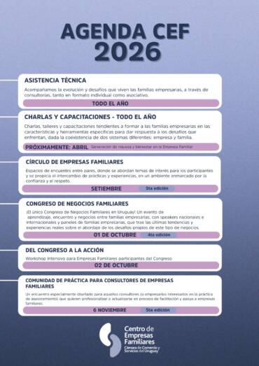 Agenda de actividades 2026